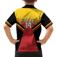 Papua New Guinea Rugby Custom Family Matching Off Shoulder Short Dress and Hawaiian Shirt Go PNG Hunters Polynesian Pattern - Polynesian Pride