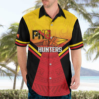 Papua New Guinea Rugby Custom Hawaiian Shirt Go PNG Hunters Polynesian Pattern - Polynesian Pride