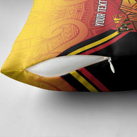 Papua New Guinea Rugby Custom Pillow Cover Go PNG Hunters Polynesian Pattern - Polynesian Pride