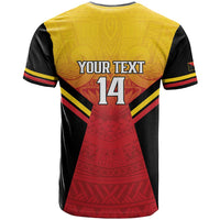 Papua New Guinea Rugby Custom T Shirt Go PNG Hunters Polynesian Pattern - Polynesian Pride
