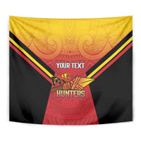 Papua New Guinea Rugby Custom Tapestry Go PNG Hunters Polynesian Pattern - Polynesian Pride