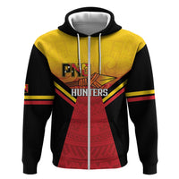 Papua New Guinea Rugby Custom Zip Hoodie Go PNG Hunters Polynesian Pattern - Polynesian Pride