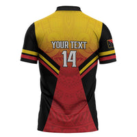 Papua New Guinea Rugby Custom Zipper Polo Shirt Go PNG Hunters Polynesian Pattern LT14 - Polynesian Pride