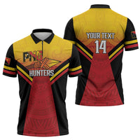 Papua New Guinea Rugby Custom Zipper Polo Shirt Go PNG Hunters Polynesian Pattern LT14 - Polynesian Pride
