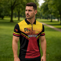 Papua New Guinea Rugby Custom Zipper Polo Shirt Go PNG Hunters Polynesian Pattern LT14 - Polynesian Pride