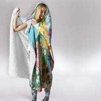 Aloha Hawaii Mele Kalikimaka Hooded Blanket Chilling Santa With Pineapple - Polynesian Pattern LT14 - Polynesian Pride