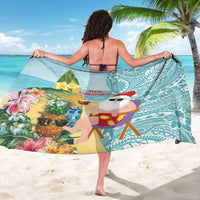 Aloha Hawaii Mele Kalikimaka Sarong Chilling Santa With Pineapple - Polynesian Pattern