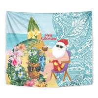 Aloha Hawaii Mele Kalikimaka Tapestry Chilling Santa With Pineapple - Polynesian Pattern LT14 - Polynesian Pride
