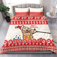 Mele Kalikimaka Hawaii Bedding Set Water-skiing Santa Tropical Vibes