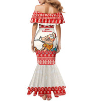 Mele Kalikimaka Hawaii Family Matching Mermaid Dress and Hawaiian Shirt Water-skiing Santa Tropical Vibes