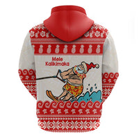 Mele Kalikimaka Hawaii Hoodie Water-skiing Santa Tropical Vibes