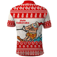 Mele Kalikimaka Hawaii Polo Shirt Water-skiing Santa Tropical Vibes LT14 - Polynesian Pride