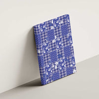 Blue Palaka Japanese Patterns Canvas Wall Art Koi Fish Asanoha Sakura Patchwork Stylized - Polynesian Pride