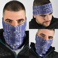 Blue Palaka Japanese Patterns Neck Gaiter Koi Fish Asanoha Sakura Patchwork Stylized - Polynesian Pride