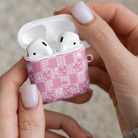 Pink Palaka Japanese Patterns AirPods Case Koi Fish Asanoha Sakura Patchwork Stylized - Polynesian Pride