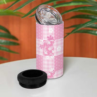 Pink Palaka Japanese Patterns 4 in 1 Can Cooler Tumbler Koi Fish Asanoha Sakura Patchwork Stylized - Polynesian Pride