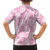 Pink Palaka Japanese Patterns Family Matching Summer Maxi Dress and Hawaiian Shirt Koi Fish Asanoha Sakura Patchwork Stylized - Polynesian Pride