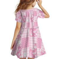 Pink Palaka Japanese Patterns Family Matching Summer Maxi Dress and Hawaiian Shirt Koi Fish Asanoha Sakura Patchwork Stylized - Polynesian Pride