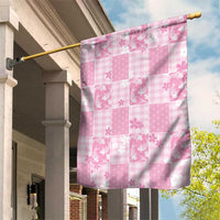 Pink Palaka Japanese Patterns Garden Flag Koi Fish Asanoha Sakura Patchwork Stylized - Polynesian Pride