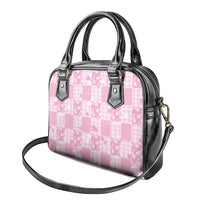 Pink Palaka Japanese Patterns Shoulder Handbag Koi Fish Asanoha Sakura Patchwork Stylized - Polynesian Pride