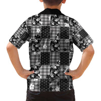 Black Palaka Japanese Patterns Family Matching Summer Maxi Dress and Hawaiian Shirt Koi Fish Asanoha Sakura Patchwork Stylized - Polynesian Pride