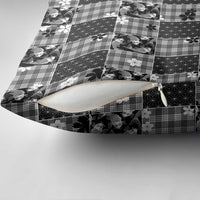 Black Palaka Japanese Patterns Pillow Cover Koi Fish Asanoha Sakura Patchwork Stylized - Polynesian Pride