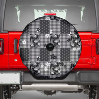 Black Palaka Japanese Patterns Spare Tire Cover Koi Fish Asanoha Sakura Patchwork Stylized - Polynesian Pride