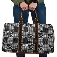 Black Palaka Japanese Patterns Travel Bag Koi Fish Asanoha Sakura Patchwork Stylized - Polynesian Pride