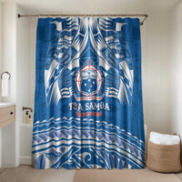 Toa Samoa Rugby Custom Bathroom Set Uso aso uma Samoan Pattern Blue - Polynesian Pride