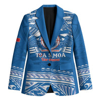 Toa Samoa Rugby Custom Blazer Uso aso uma Samoan Pattern Blue - Polynesian Pride