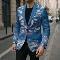 Toa Samoa Rugby Custom Blazer Uso aso uma Samoan Pattern Blue - Polynesian Pride