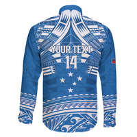 Toa Samoa Rugby Custom Family Matching Puletasi and Hawaiian Shirt Uso aso uma Samoan Pattern Blue - Polynesian Pride