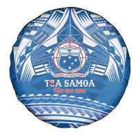Toa Samoa Rugby Custom Spare Tire Cover Uso aso uma Samoan Pattern Blue - Polynesian Pride
