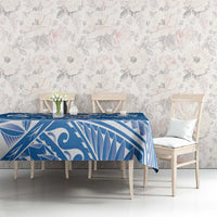 Toa Samoa Rugby Custom Tablecloth Uso aso uma Samoan Pattern Blue - Polynesian Pride