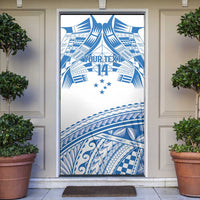 Toa Samoa Rugby Custom Door Cover Uso aso uma Samoan Pattern White - Polynesian Pride