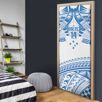Toa Samoa Rugby Custom Door Cover Uso aso uma Samoan Pattern White - Polynesian Pride