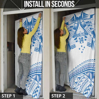 Toa Samoa Rugby Custom Door Cover Uso aso uma Samoan Pattern White - Polynesian Pride