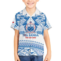 Toa Samoa Rugby Custom Family Matching Tank Maxi Dress and Hawaiian Shirt Uso aso uma Samoan Pattern White - Polynesian Pride