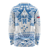 Toa Samoa Rugby Custom Long Sleeve Shirt Uso aso uma Samoan Pattern White - Polynesian Pride