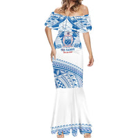 Toa Samoa Rugby Custom Mermaid Dress Uso aso uma Samoan Pattern White - Polynesian Pride