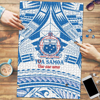 Toa Samoa Rugby Custom Puzzle Uso aso uma Samoan Pattern White - Polynesian Pride