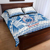 Toa Samoa Rugby Custom Quilt Bed Set Uso aso uma Samoan Pattern White - Polynesian Pride