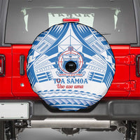 Toa Samoa Rugby Custom Spare Tire Cover Uso aso uma Samoan Pattern White - Polynesian Pride