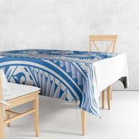 Toa Samoa Rugby Custom Tablecloth Uso aso uma Samoan Pattern White - Polynesian Pride