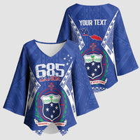 Personalised Samoa 685 Kimono Sleeve Blouse Samoan Pride Coat Of Arms - Polynesian Pride