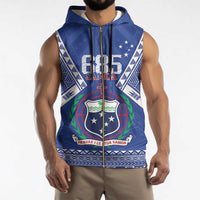 Personalised Samoa 685 Sleeveless Zip Hoodie Samoan Pride Coat Of Arms LT14 - Polynesian Pride