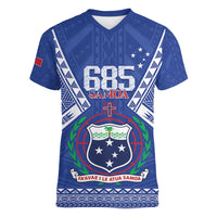 Personalised Samoa 685 Women V-Neck T-Shirt Samoan Pride Coat Of Arms - Polynesian Pride