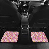 Pastel Magenta Aloha Hawaii Tiki Car Mats Tropical Plumeria - Seamless Style