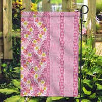 Pastel Magenta Aloha Hawaii Tiki Garden Flag Tropical Plumeria - Seamless Style