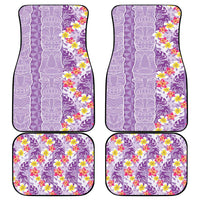 Lush Lilac Aloha Hawaii Tiki Car Mats Tropical Plumeria - Seamless Style